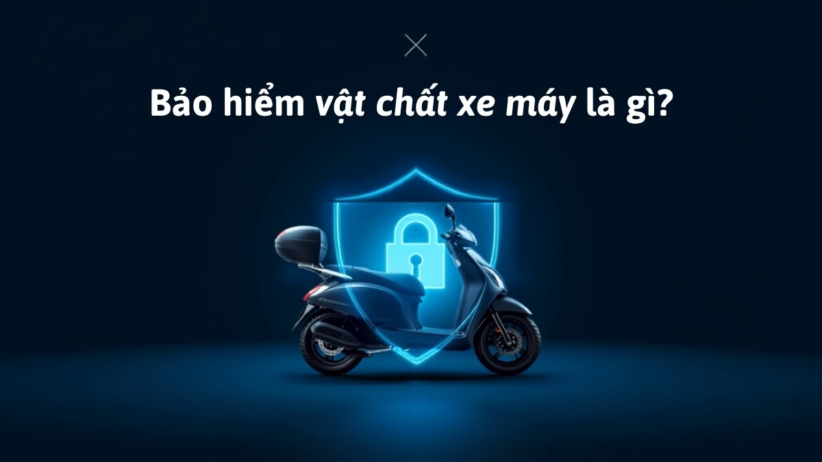 Xe máy tay ga được bảo vệ bởi khiên và ổ khóa an toàn, minh họa cho bảo hiểm vật chất xe máy