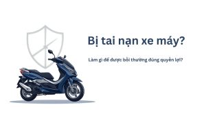 Xe máy và biểu tượng khiên bảo vệ minh họa cho bài viết hướng dẫn làm gì khi bị tai nạn xe máy để được bảo hiểm bồi thường đúng quyền lợi