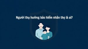 Gia đình và biểu tượng lá chắn bảo vệ minh họa người thụ hưởng bảo hiểm nhân thọ