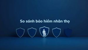 Năm chiếc khiên bảo vệ tượng trưng cho việc so sánh các hãng bảo hiểm nhân thọ, với biểu tượng gia đình được bảo vệ ở trung tâm