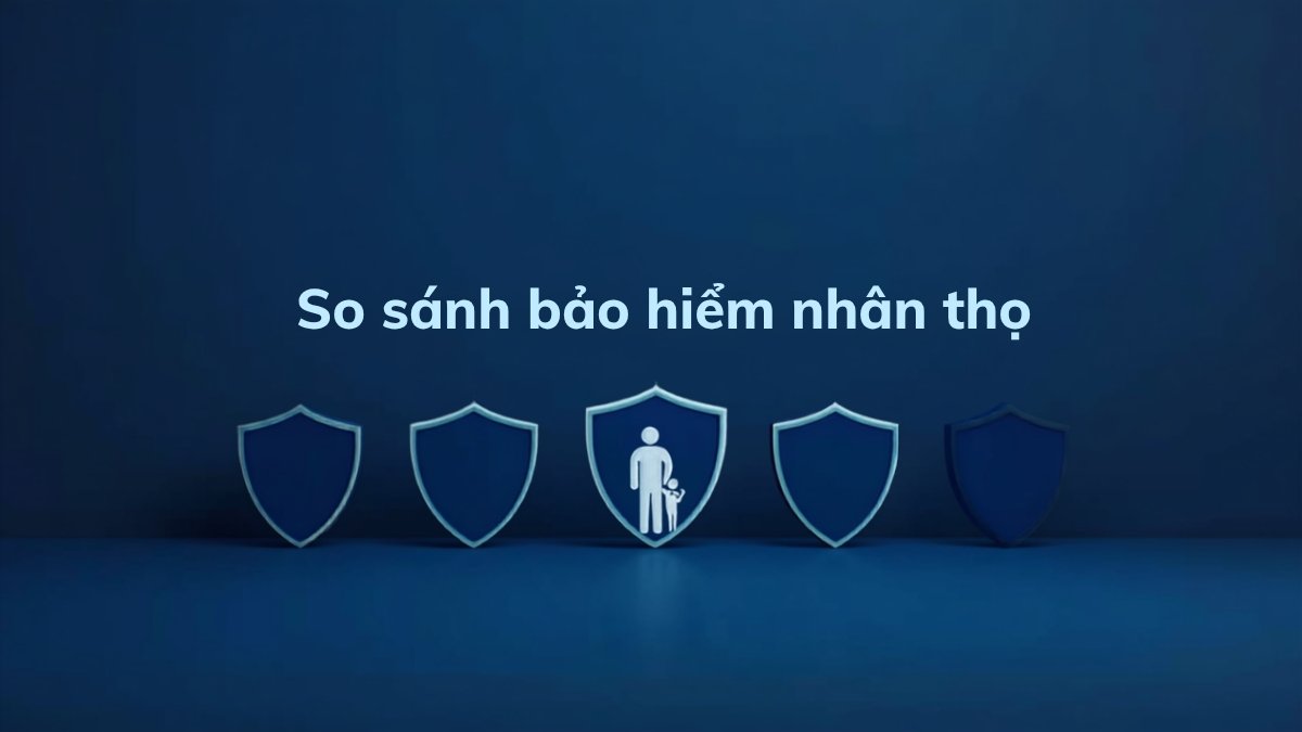 Năm chiếc khiên bảo vệ tượng trưng cho việc so sánh các hãng bảo hiểm nhân thọ, với biểu tượng gia đình được bảo vệ ở trung tâm