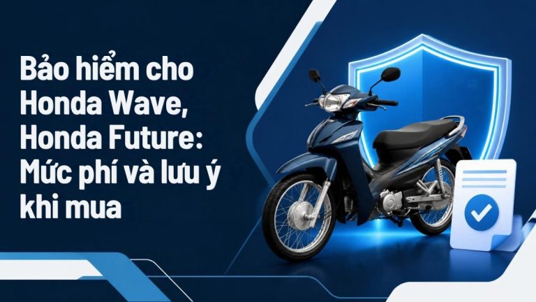 Xe máy số minh họa cùng khiên bảo vệ và giấy chứng nhận bảo hiểm cho bài hướng dẫn mua bảo hiểm Honda Wave, Honda Future