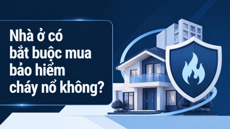 Ngôi nhà và chung cư với khiên bảo vệ ngọn lửa, minh họa bảo hiểm cháy nổ bắt buộc cho nhà ở
